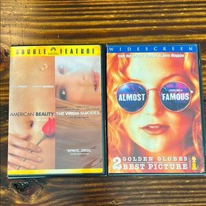 American Beauty DVD, The Virgin Suicides DVD, and Almost Famous DVD